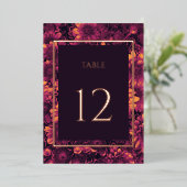 Invitation En Aluminium Jardin magique d'automne chiffres de table fleurie (Debout devant)