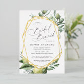 Invitation En Aluminium Jardin méditerranéen Vert Botanique Brunch nuptial (Debout devant)