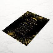 Invitation En Aluminium Jardin Rose en or noir Quinceanera (Rotation)