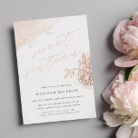 Invitation En Aluminium Jardin secret Sweet sixteen floral<br><div class="desc">Une invitation au sweet sixteen simple et élégante présente des lettrages de calligraphie moderne chic, flanqués d'illustrations florales roses or de style vintage, sur un simple lavage d'aquarelle rose roux. Personnalisez avec vos détails de sweet sixteen sous. Élégante invitation à la fête de sweet sixteen floral inverse à rose vif....</div>