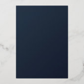 Invitation En Aluminium Jaune fleurie classe verdure bleu marine mariage (Verso)