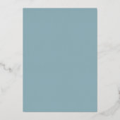 Invitation En Aluminium Jaune fleurie classe verdure bleu poussiéreux mari (Verso)
