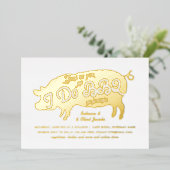 Invitation En Aluminium Je fais BBQ Engagement Party Gold (Debout devant)