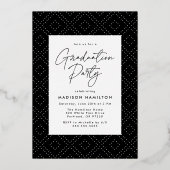 Invitation En Aluminium Jeu de graduation de la photo de Script Gold moder (Verso)