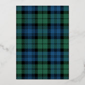 Invitation En Aluminium Jeu de Noël Plaid Campbell Tartan Rose Gold (Verso)