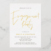 Invitation En Aluminium Jeu d'engagement de script manuscrit moderne Real  (Recto)