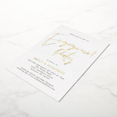 Invitation En Aluminium Jeu d'engagement de script manuscrit moderne Real  (Rotation)