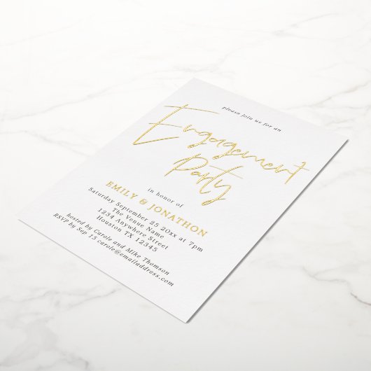 Invitation En Aluminium Jeu d'engagement de script manuscrit moderne Real  (Rotation)