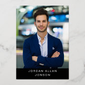 Invitation En Aluminium Jeu d'or moderne Golden Black Foil (Verso)