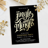 Invitation En Aluminium Jingle Et Mingle Stylish Black Gold Calligraphie
