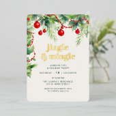 Invitation En Aluminium Jingle Mingle Green Christmas Party (Debout devant)