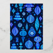 Invitation En Aluminium Jingle & Mingle Marine Noël Baubles Aquarelle (Verso)