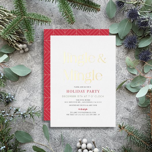 Invitation En Aluminium Jingle & Mingle Mini Noël Fête de Noël
