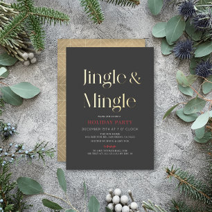 Invitation En Aluminium Jingle & Mingle Minimal Noël Fête de Noël Bk