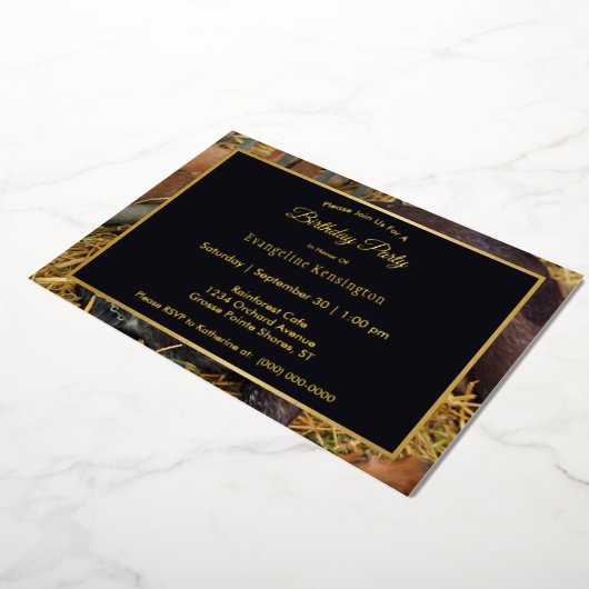 Invitation En Aluminium Joli Brown Nubian Chèvre Or Anniversaire (Rotation)