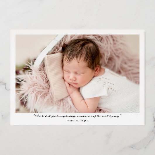 Invitation En Aluminium Joli floral | Photo Baptême rose et or (Verso)