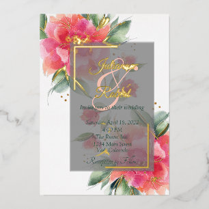 Invitation En Aluminium Joli mariage Rose à budget jardin