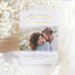 Invitation En Aluminium Joli Script Élégant Photo superposition Mariage bl<br><div class="desc">Romantique moderne et minimaliste mariage réel invitation photo</div>
