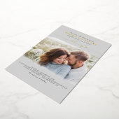 Invitation En Aluminium Joli Script Élégant Photo superposition Mariage gr (Rotation)