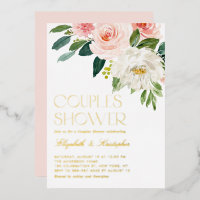 Jolie aquarelle Fleurs Jardin Couples Douche