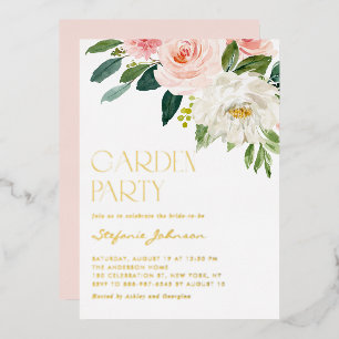 Invitation En Aluminium Jolie aquarelle Floral Bouquet Garden Party