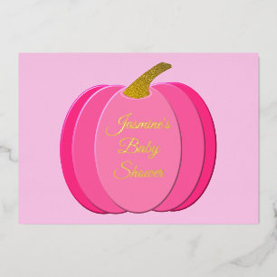 Invitation En Aluminium Jolie Bébé Fille Citrouille Baby Shower Personnali