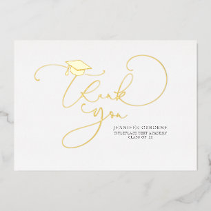 Invitation En Aluminium Jolie calligraphie de script de remerciement de re