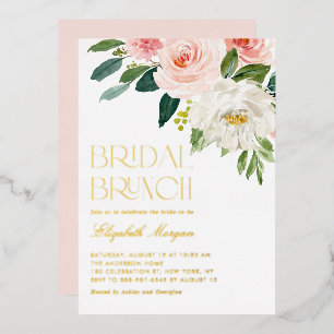 Invitation En Aluminium Jolies Fleurs Aquarelle Jardin Brunch de Mariage
