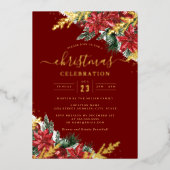 Invitation En Aluminium Jolly Gold Leaf Foliing Noël Party (Recto)