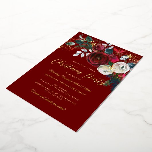 Invitation En Aluminium Jolly Gold Shimmer Foliing Noël Party (Rotation)