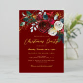 Invitation En Aluminium Jolly Gold Sparkle Foliing Noël Party (Debout devant)