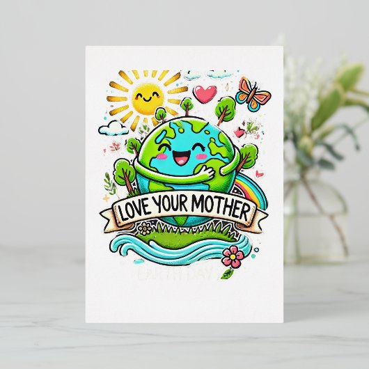 Invitation En Aluminium Jour des terres tous les jours (Debout devant)