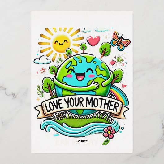 Invitation En Aluminium Jour des terres tous les jours (Verso)