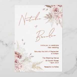 Invitation En Aluminium Jour Parfait: Mariage Rose Gold et Rose Pâle Magni