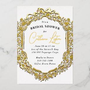 Invitation En Aluminium Journée de mariage ruban vintage rose jaune