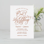 Invitation En Aluminium Journée spéciale VRAI FOIL Élégant Mariage Invitat (Debout devant)