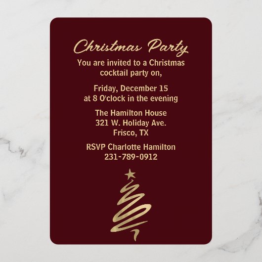 Invitation En Aluminium Jours fériés Abstraits de Noël (Verso)