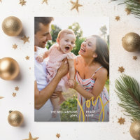 Joy Peace Love Christmas Calligraphy 2 Photos Gold