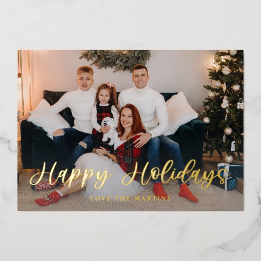 Invitation En Aluminium Joyeuses vacances amusante photo script - WH (Recto)