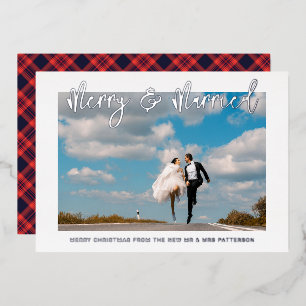 Invitation En Aluminium Joyeux et marié Mariage M & Mme Premier Noël
