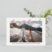 Invitation En Aluminium Joyeux et marié Mariage M & Mme Premier Noël (Debout devant)