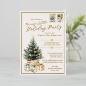 Invitation En Aluminium Joyeux Joyeux Petit Fête de Vacances d'Entreprise (Debout devant)