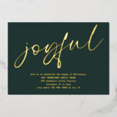 Invitation En Aluminium Joyeux Joyeux Script Noël Soirée Verte Réel (Recto)