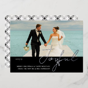 Invitation En Aluminium Joyeux Mariage Mr & Mrs First Christmas Photo