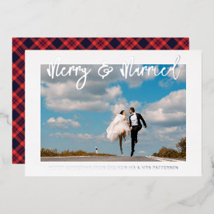 Invitation En Aluminium Joyeux & Mariés Mariage M. & Mme Premier Noël