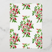 Invitation En Aluminium Joyeux Noël avec Botanical Photo Holiday (Verso)