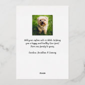 Invitation En Aluminium Joyeux Noël Calligraphie 2 Photos Or (Verso)