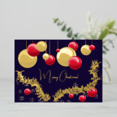 Invitation En Aluminium Joyeux Noël, décorations, guirlandes, flocons de n (Debout devant)