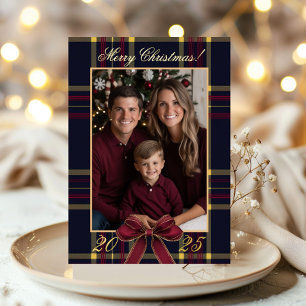 Invitation En Aluminium Joyeux Noël famille Photo Plaid Noël