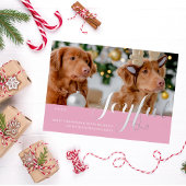 Invitation En Aluminium Joyeux Noël Famille Photo Script moderne